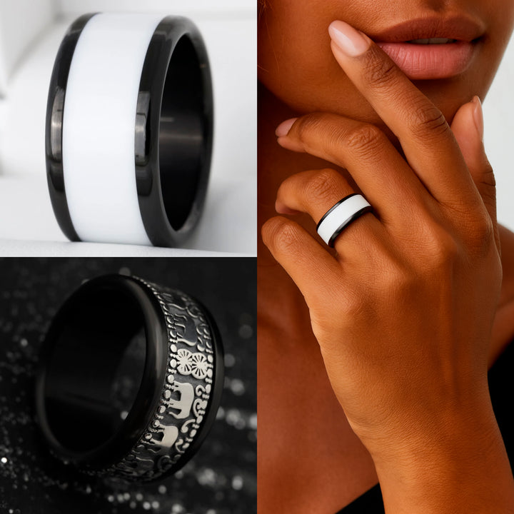 NEW BLACK : Small Black abgerundete polierte Fassung (11mm)
