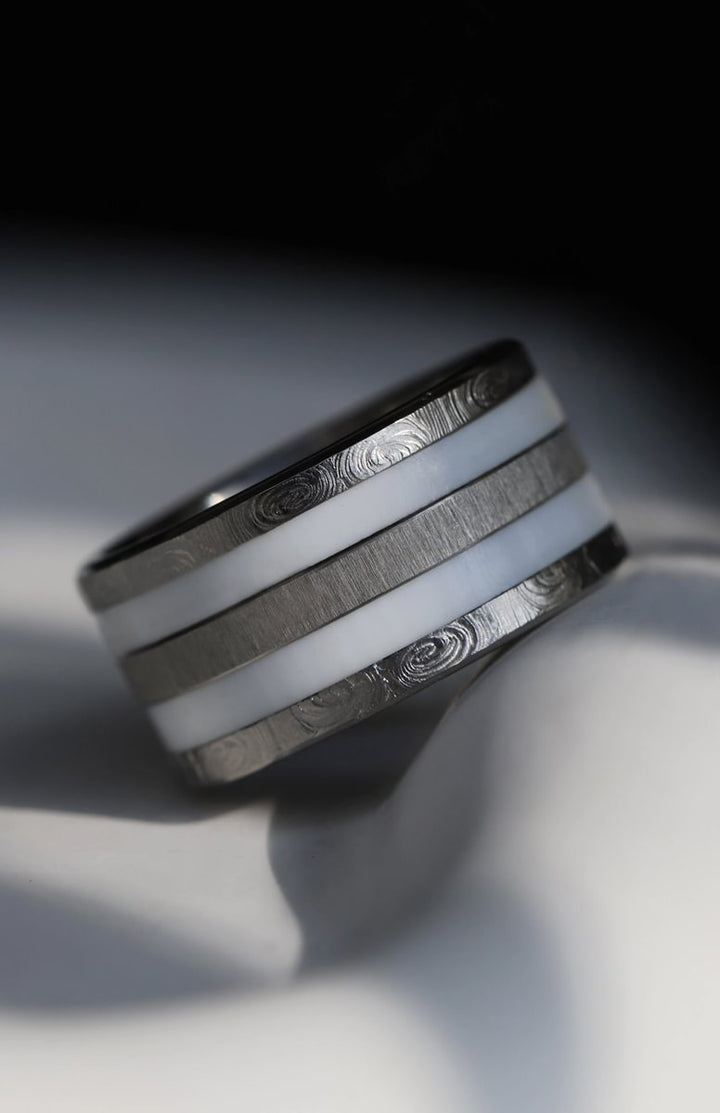 Small „Full Digit“ eckige Fassung aus Edelstahl mit personalisierter Gravur deines Fingerabdrucks (11mm)
