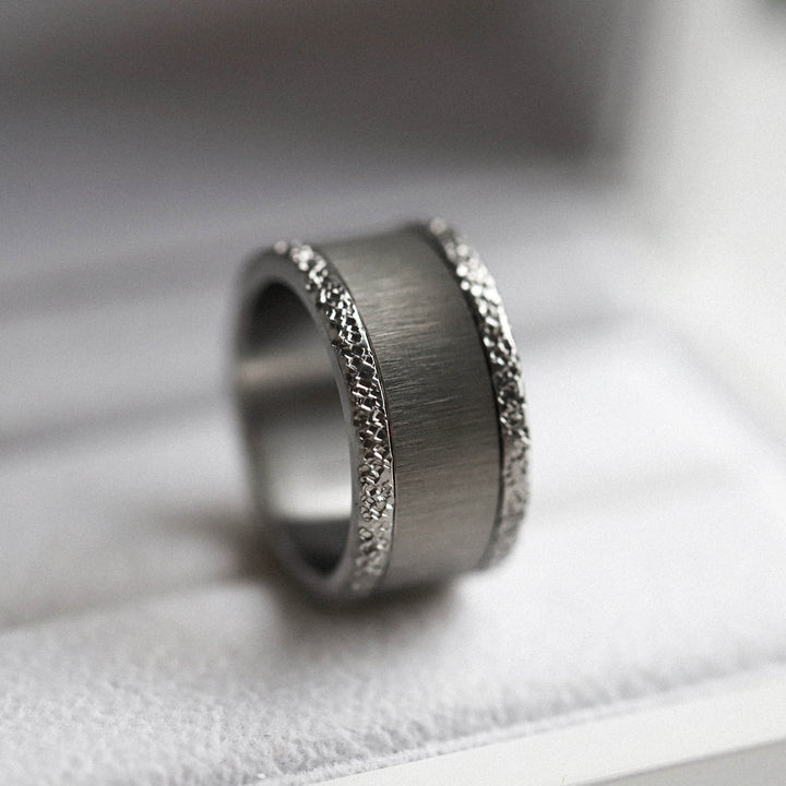 Base "Rock" en acier inoxydable pour bague mood interchangeable, Edition collector numérotée de 1 à 100