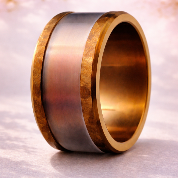 Small bronze amber glittered base in stainless steel (11mm)