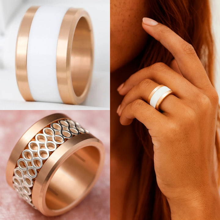 NEW GOLD: Large squared base rose gold (13MM)