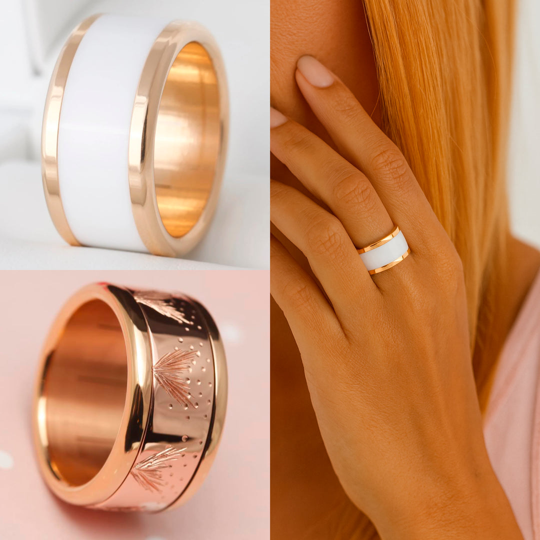 NEW GOLD : Base small rose gold arrondie polie (11MM)
