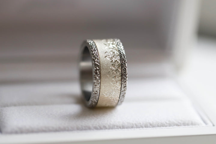 Base "Rock" en acier inoxydable pour bague mood interchangeable, Edition collector numérotée de 1 à 100