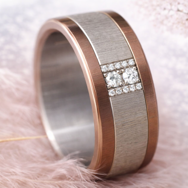 Extra small rosé wrinkled base in stainless steel (9mm)