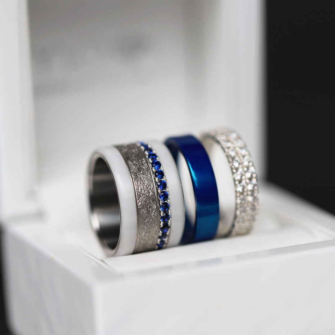 💍 Anneau (addon medium) "Aura Royal" en argent 925 serti de zircons bleus intense