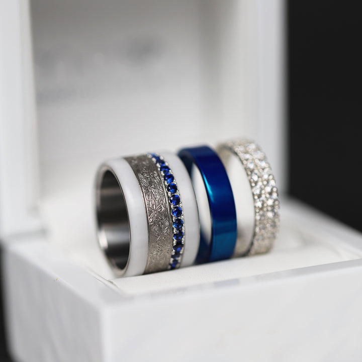 💍 Anneau (addon medium) "Aura Royal" en argent 925 serti de zircons bleus intense
