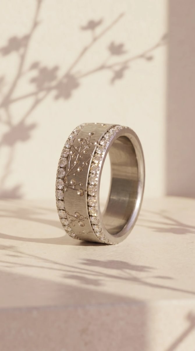 Base XS entièrement sertie de diamants blancs 1.9mm