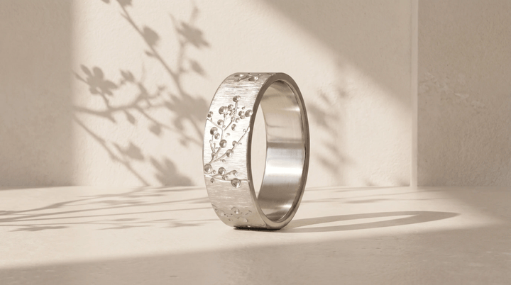 Innenring (Addon) „Blossom“ aus geknittertem Edelstahl für auswechselbaren mood Ring