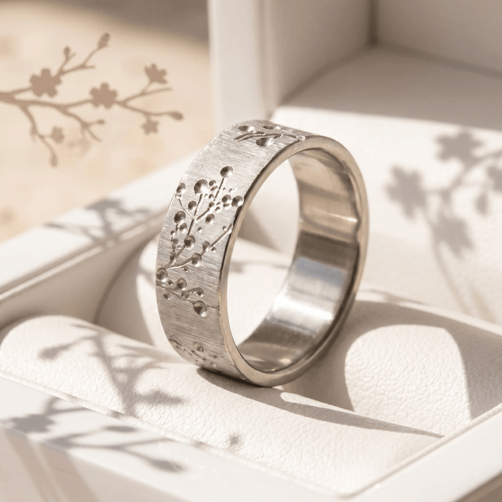 Innenring (Addon) „Blossom“ aus geknittertem Edelstahl für auswechselbaren mood Ring