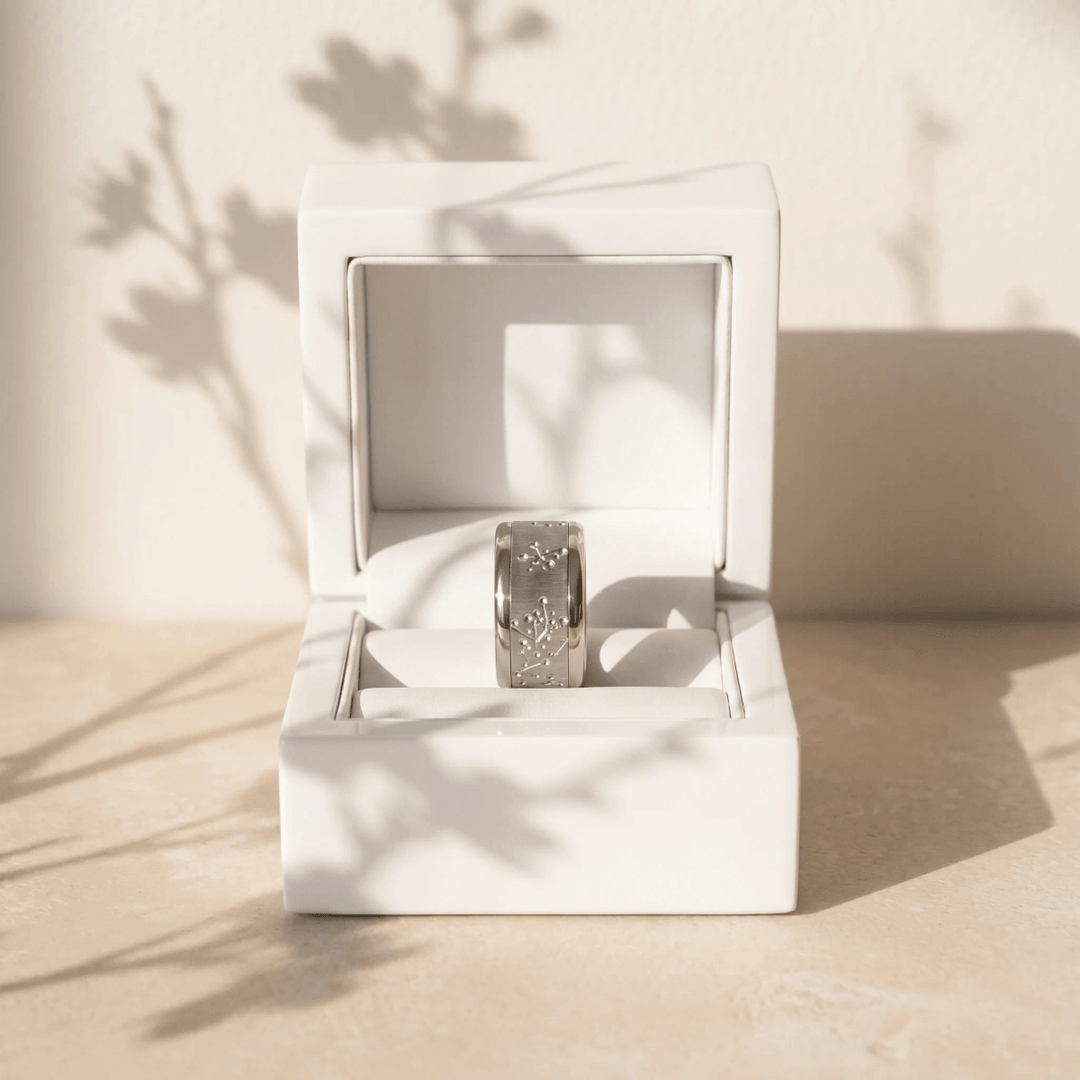 Innenring (Addon) „Blossom“ aus geknittertem Edelstahl für auswechselbaren mood Ring