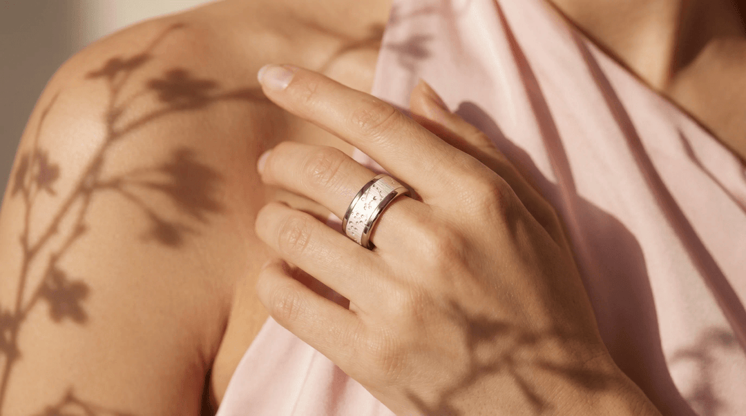 Anneau (deux tiers) "Blossom " en argent froissé pour bague mood interchangeable