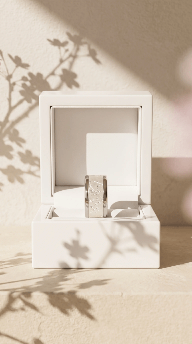 Anneau (addon) "Blossom " en argent froissé pour bague mood interchangeable