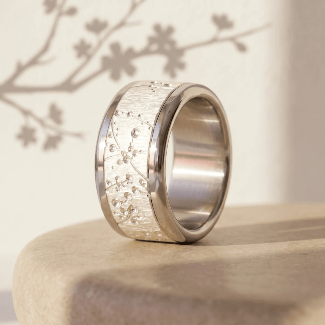 Anneau (addon) "Blossom " en argent froissé pour bague mood interchangeable