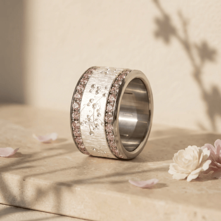 Anneau (addon) "Blossom " en argent froissé pour bague mood interchangeable