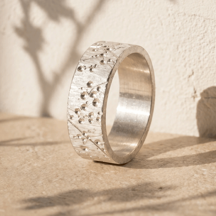 Anneau (addon) "Blossom " en argent froissé pour bague mood interchangeable