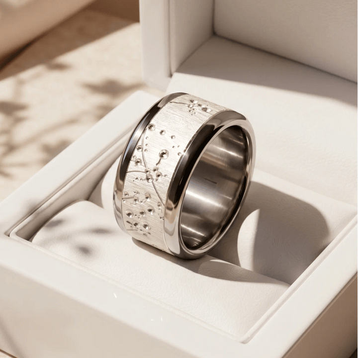 Anneau (addon) "Blossom " en argent froissé pour bague mood interchangeable