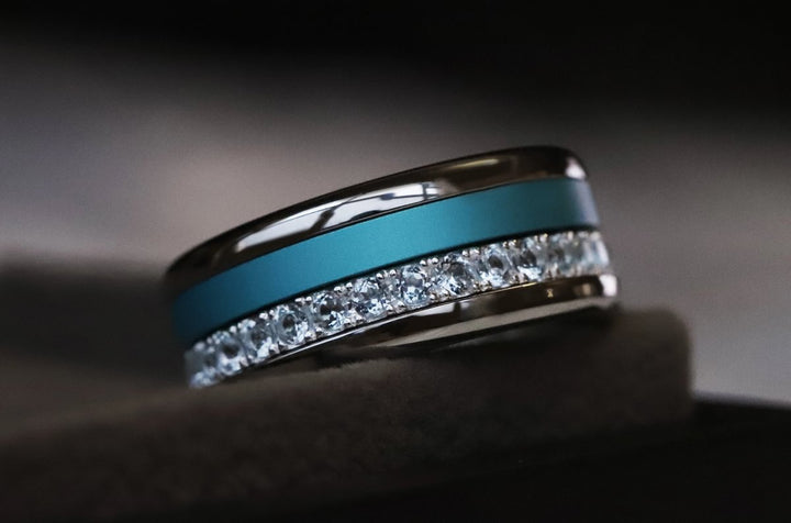 SKY BLUE -  addon (medium) en argent serti de Topazes - Sky blue