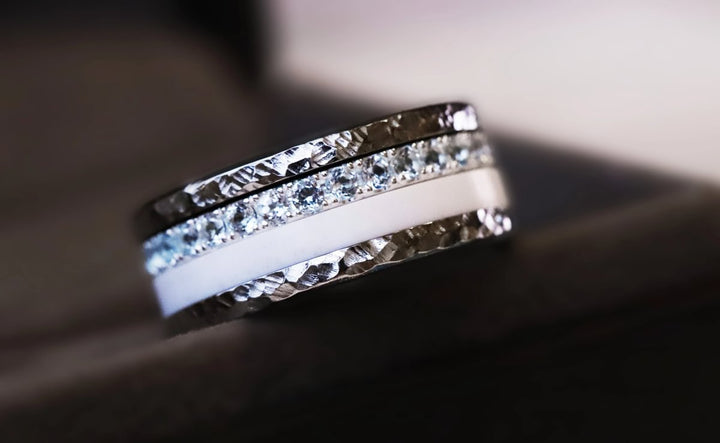SKY BLUE -  addon (medium) en argent serti de Topazes - Sky blue