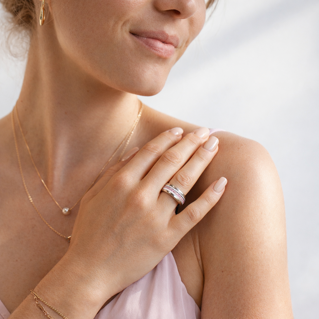 Bague "Rosée de Printemps" – Argent 925 & Zircons Interchangeable