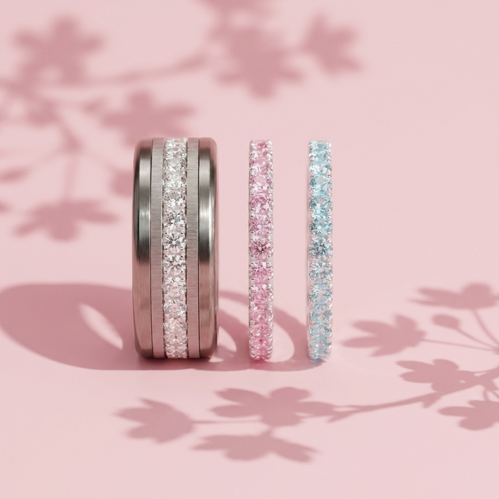 Bague "Rosée de Printemps" – Argent 925 & Zircons Interchangeable