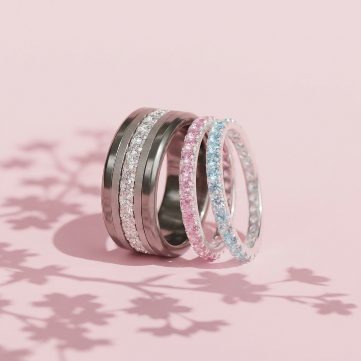Bague "Rosée de Printemps" – Argent 925 & Zircons Interchangeable
