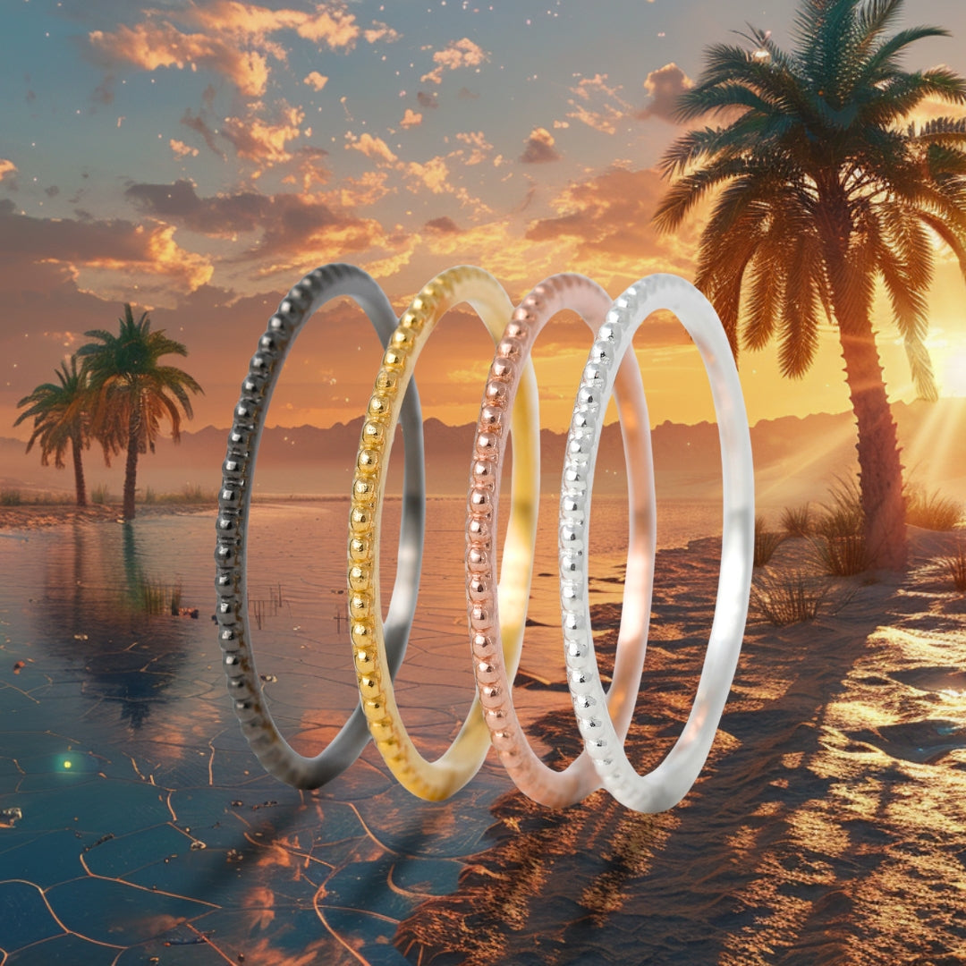 Set von 2 Mini Addons aus 925er Silber "Oasis" Farbe nach Wahl für den auswechselbaren mood Ring