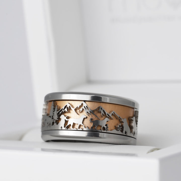 Anneau (addon) en acier découpé, Motifs Suisses, Chiens