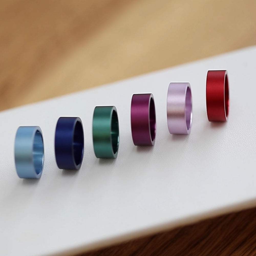 choix des couleurs en aluminium interchangeables pour bague mood