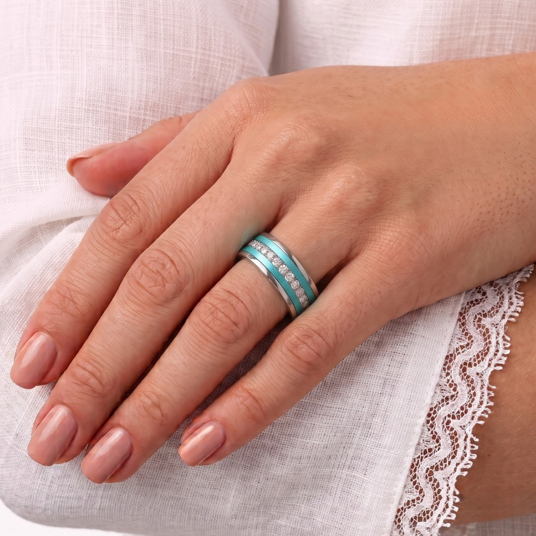 mood Ring Chromaline getragen — türkis