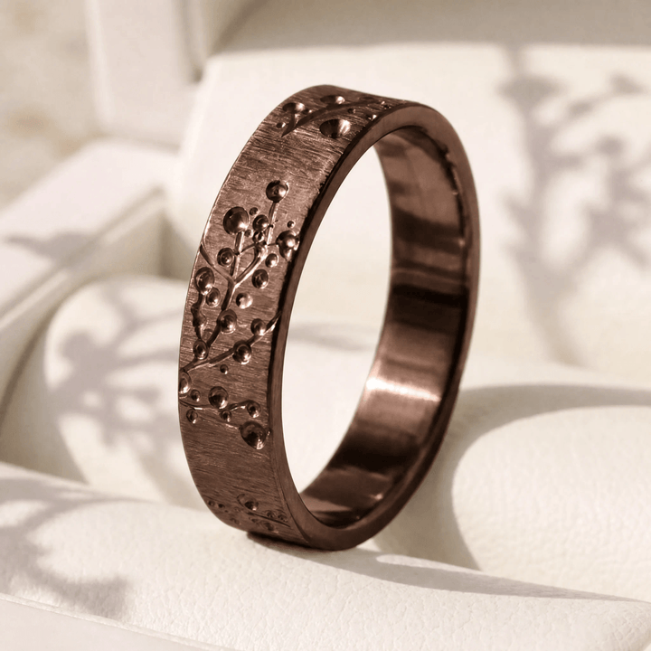 Anneau (addon) "🥥Coco - Blossom" en acier froissé pour bague mood interchangeable
