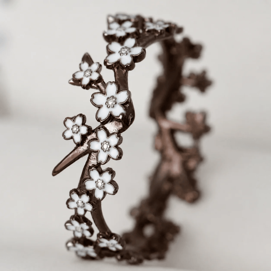 Anneau (addon) "🥥Coco - Nagoya" en argent et émail pour bague mood interchangeable