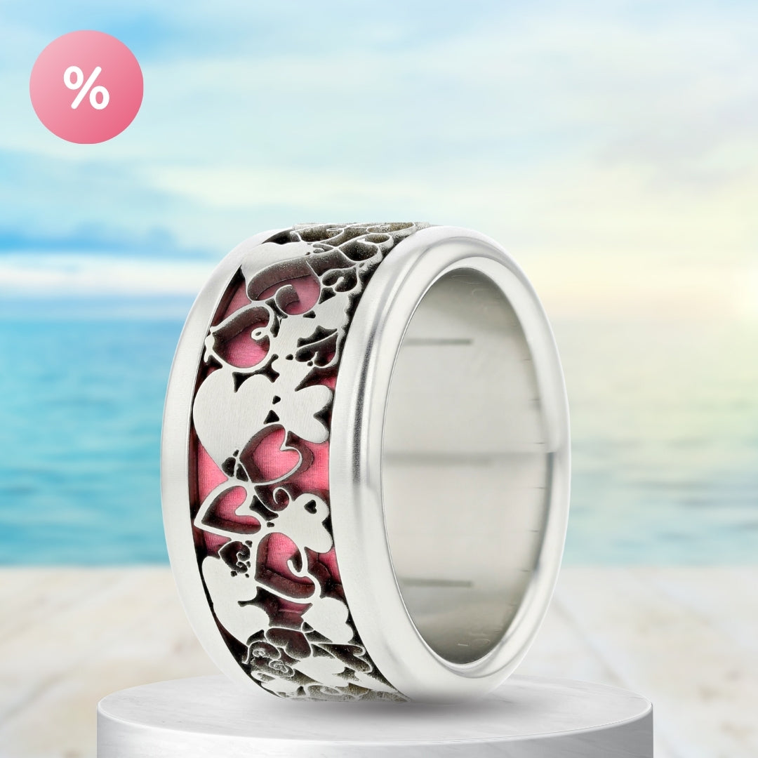 Bague mood complète coeurs des mood lovers - Bague mood interchangeable