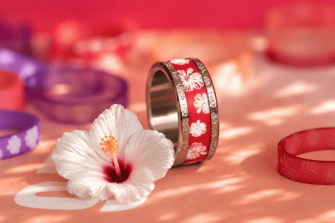 Set "Kauai" engraved with a hibiscus | Aloha