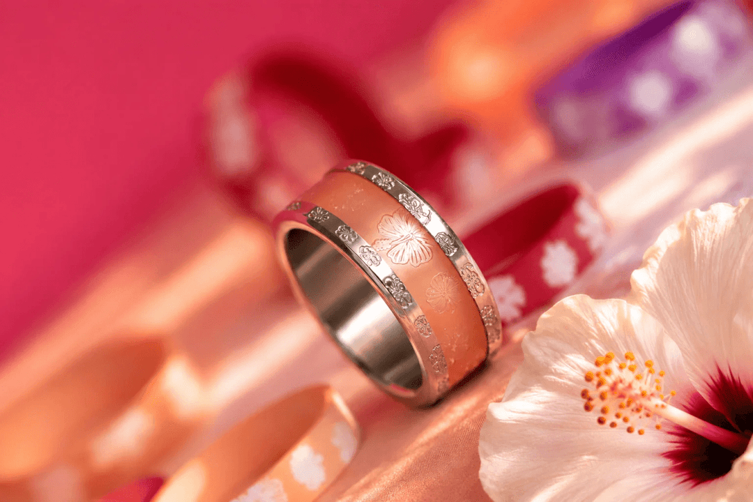 Set "Kauai" engraved with a hibiscus | Aloha