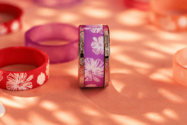 Coffret "Oahu" gravé hibiscus | Aloha