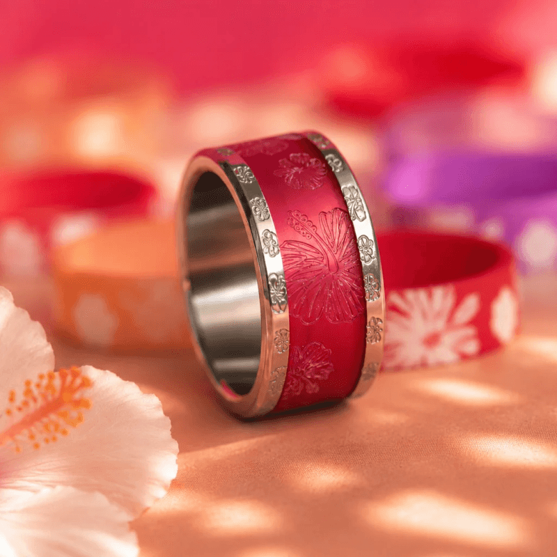 Coffret "Coralia" gravé hibiscus | Aloha