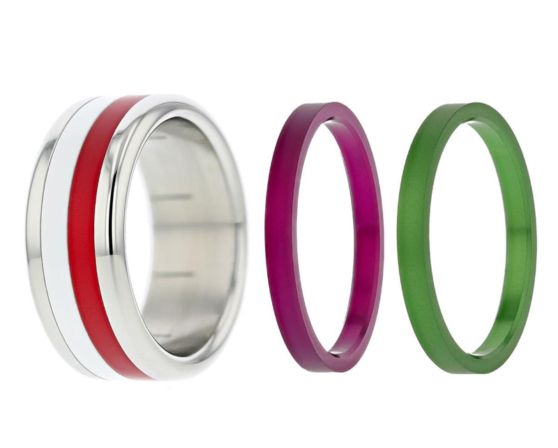 Ring-Set Winter + 4 Farben - Auswechselbarer mood Ring