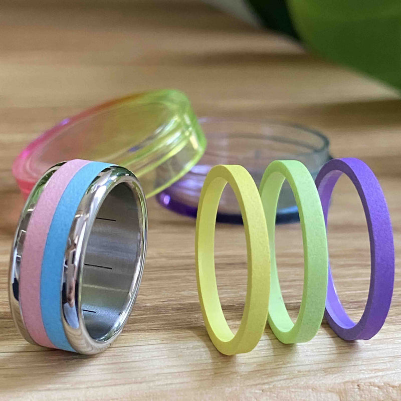 Ring-Set Sommerfarben - Auswechselbarer mood Ring