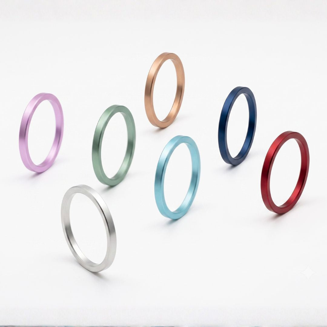 Bague mood "Chromaline" avec anneaux interchangeables - Set complet