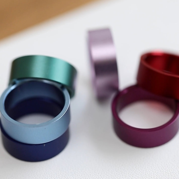 collection de couleurs en aluminium pour bague mood interchangeable