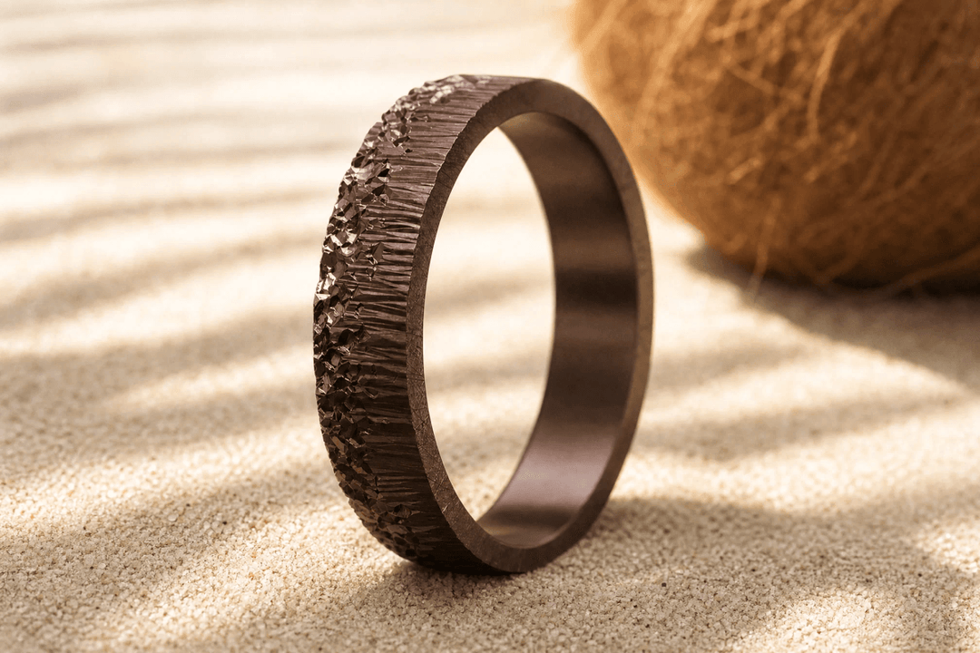 Anneau (deux tiers) "🥥Coco - Sparkling Water" en argent rock pour bague mood interchangeable