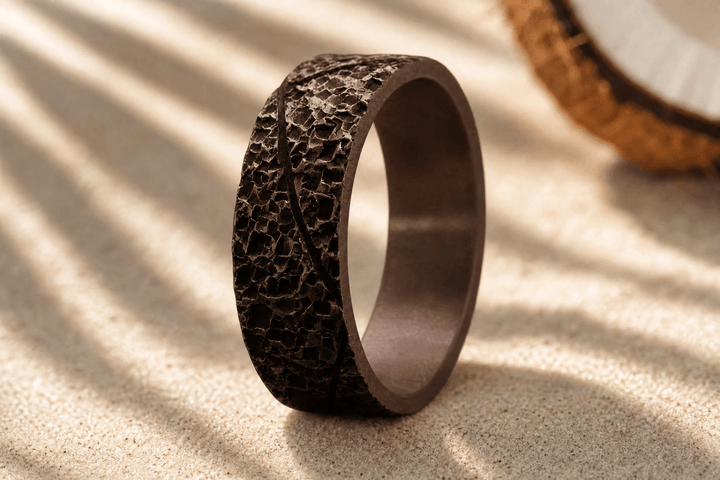 Anneau (addon) "🥥Coco - Rock" en acier rock pour bague mood interchangeable