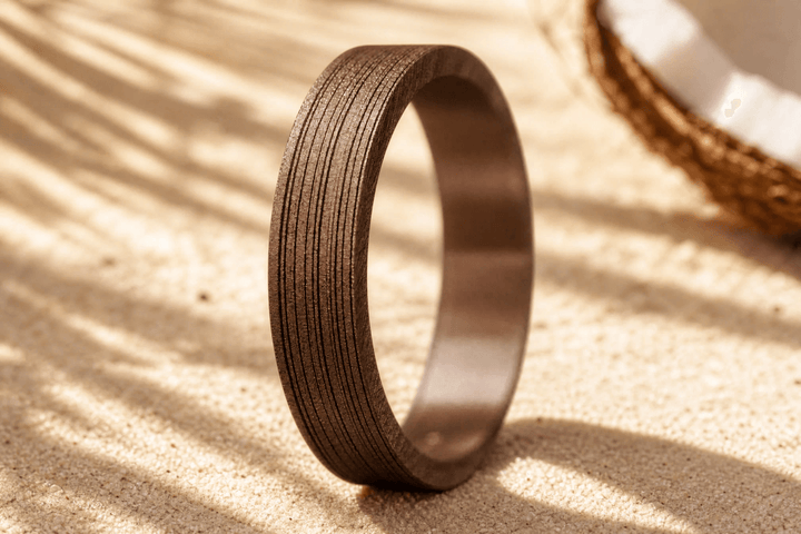 Anneau (deux tiers) "🥥Coco - Velours" en argent velours pour bague mood interchangeable