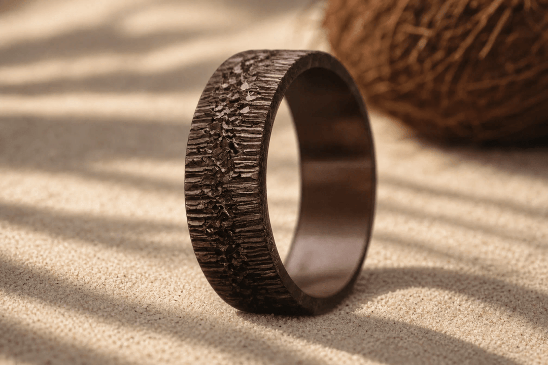 Anneau (addon) "🥥Coco - Sparkling Water" en argent rock pour bague mood interchangeable
