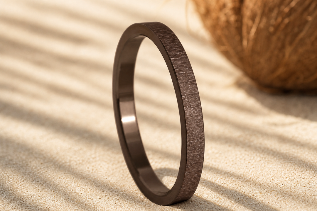 Anneau (medium) "🥥Coco - Froissé" en argent froissé pour bague mood interchangeable