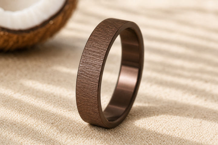 Anneau (deux tiers) "🥥Coco - Froissé" en argent froissé pour bague mood interchangeable