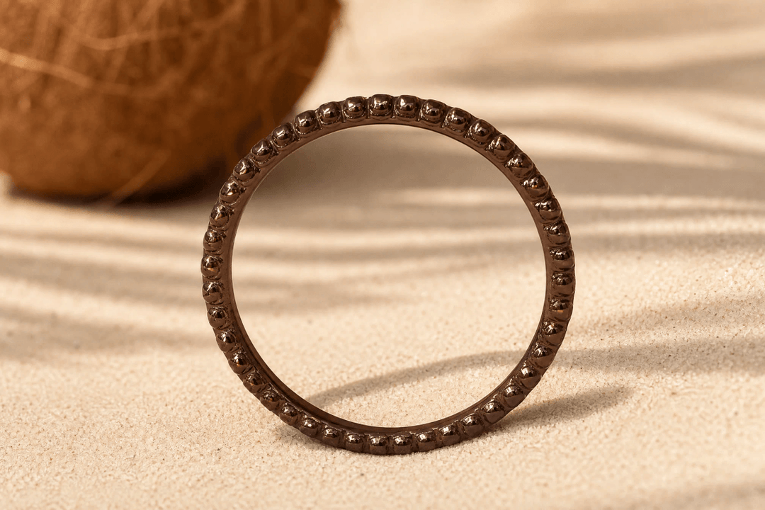 Anneau (2 minis) "🥥Coco - Oasis" en argent poli pour bague mood interchangeable