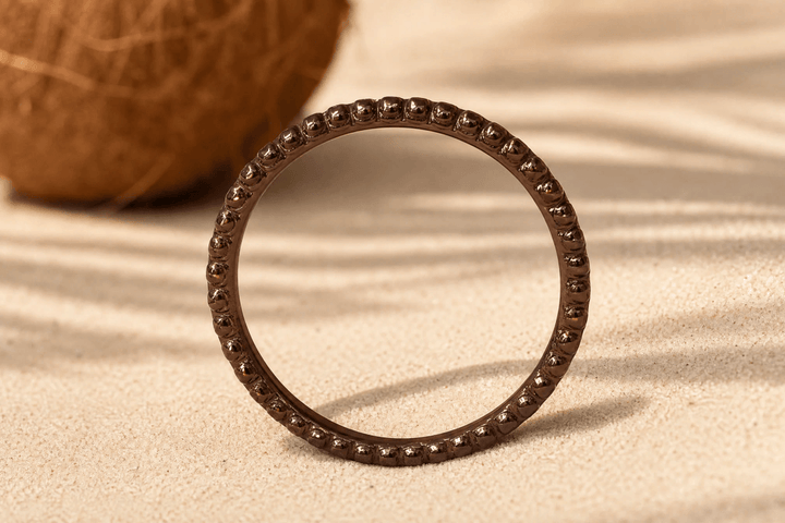 Anneau (2 minis) "🥥Coco - Oasis" en argent poli pour bague mood interchangeable
