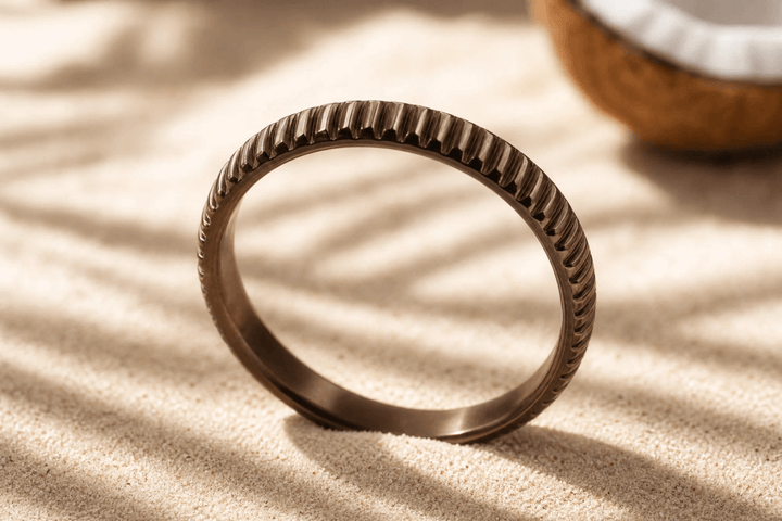 Anneau (medium) "🥥Coco - Kauri" en argent pour bague mood interchangeable