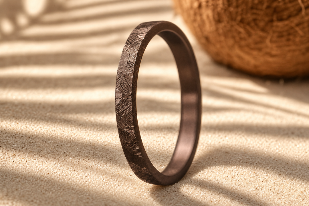 Anneau (medium) "🥥Coco - Paillettes" en acier paillettes pour bague mood interchangeable